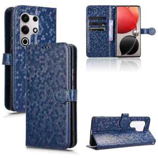 For itel S25 Ultra Honeycomb Dot Texture Leather Phone Case(Blue)