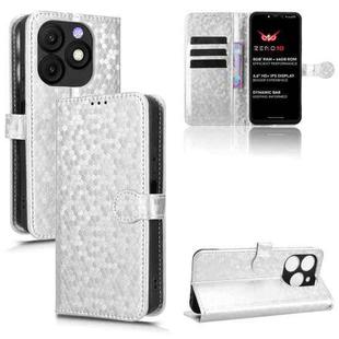 For itel Zeno 10 Honeycomb Dot Texture Leather Phone Case(Silver)