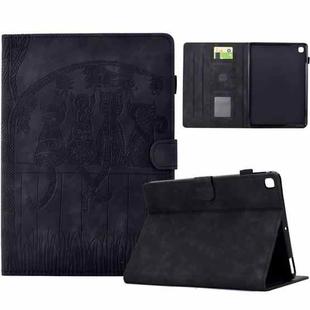 For iPad 10.2 2021 / 2020 / 10.5 2019 Cats Embossed Leather Smart Tablet Case(Black)