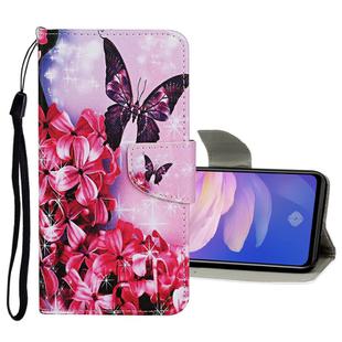 For Vivo V17 / V19 (India Version) Colored Drawing Pattern Horizontal Flip Leather Case with Holder & Card Slots & Wallet(Red Flower Butterfly)