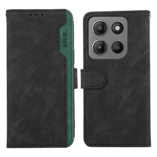 For Motorola Moto G15 4G / G05 ABEEL Color Block Magnetic RFID Leather Phone Case(Black-Green)