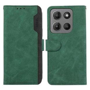 For Motorola Moto G15 4G / G05 ABEEL Color Block Magnetic RFID Leather Phone Case(Green-Black)