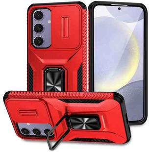 For Samsung Galaxy S24 FE 5G Sliding Camshield Holder Phone Case(Red)