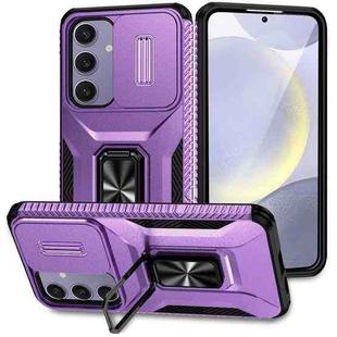 For Samsung Galaxy S24 FE 5G Sliding Camshield Holder Phone Case(Purple)