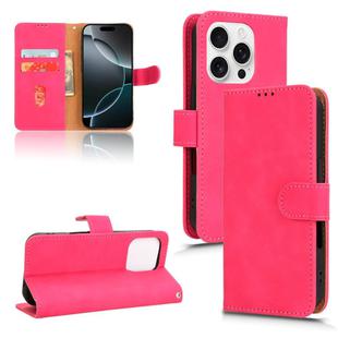 For iPhone 16 Pro Max Skin Feel Magnetic Flip Leather Phone Case(Rose Red)