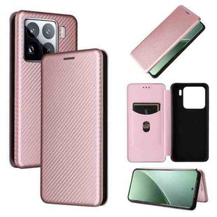For Xiaomi 15 Carbon Fiber Texture Flip Leather Phone Case(Pink)