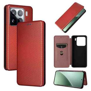 For Xiaomi 15 Carbon Fiber Texture Flip Leather Phone Case(Brown)