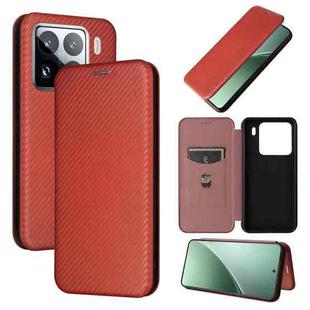 For Xiaomi 15 Pro Carbon Fiber Texture Flip Leather Phone Case(Brown)