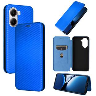 For Xiaomi Poco X7 Pro / Redmi Turbo 4 Carbon Fiber Texture Flip Leather Phone Case(Blue)
