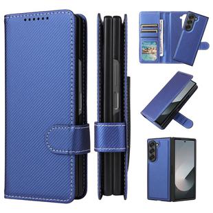 For Samsung Galaxy Z Fold6 5G Split 2 in 1 Folding Leather Phone Case(Blue)