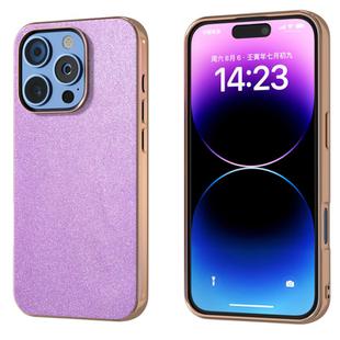 For iPhone 16 Pro Electroplating Frame Glitter Shockproof Phone Case(Purple)