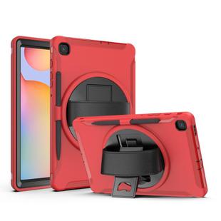 For Samsung Galaxy Tab S6 Lite 360 Degree Rotation PC+TPU Protective Cover with Holder & Hand Strap & Pen Slot(Red)