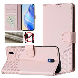 For Nokia C01 Plus / C1 2nd Edition Honeycomb Embossing RFID Leather Phone Case(Pink)