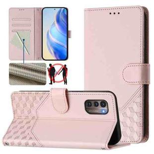 For Nokia G11 4G / G21 4G Honeycomb Embossing RFID Leather Phone Case(Pink)