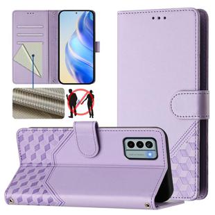 For Nokia G22 Honeycomb Embossing RFID Leather Phone Case(Light Purple)