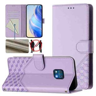 For Nokia XR20 Honeycomb Embossing RFID Leather Phone Case(Light Purple)