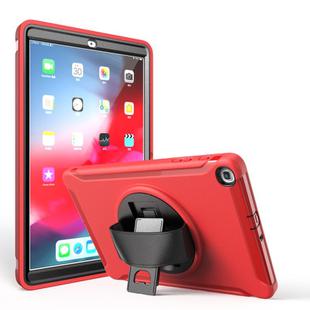 For Samsung Galaxy Tab A 10.1 (2019) T510 / T515 360 Degree Rotation PC+TPU Protective Cover with Holder & Hand Strap(Red)