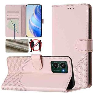 For HMD Pulse Pro / Pulse / Pulse+ Honeycomb Embossing RFID Leather Phone Case(Pink)