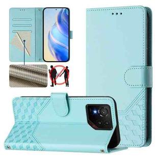 For Asus ROG Phone 9 / 9 Pro Honeycomb Embossing RFID Leather Phone Case(Mint Green)