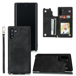 For Samsung Galaxy Note 10 Mandala Embossed PU + TPU Case with Holder & Card Slots & Photo Frame & Strap(Black)