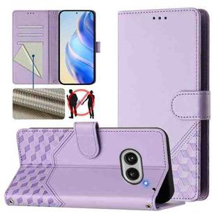 For Nothing Phone 2a Honeycomb Embossing RFID Leather Phone Case(Light Purple)