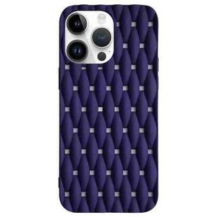 For iPhone 15 Pro Weave Cooling Solid Color TPU Phone Case(Purple Blue)