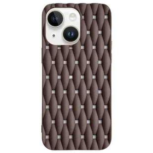 For iPhone 15 Plus Weave Cooling Solid Color TPU Phone Case(Brown)