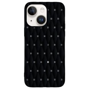 For iPhone 15 Weave Cooling Solid Color TPU Phone Case(Black)