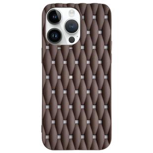 For iPhone 14 Pro Weave Cooling Solid Color TPU Phone Case(Brown)