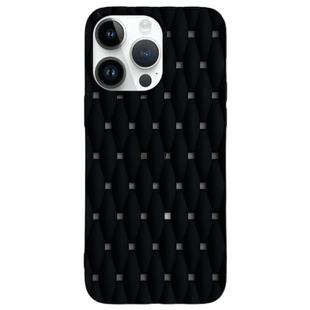 For iPhone 14 Pro Max Weave Cooling Solid Color TPU Phone Case(Black)