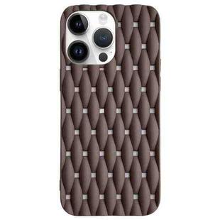 For iPhone 14 Pro Max Weave Cooling Solid Color TPU Phone Case(Brown)