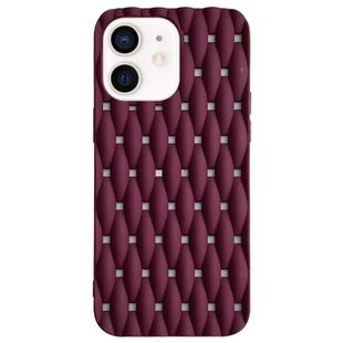 For iPhone 12 Weave Cooling Solid Color TPU Phone Case(Wine Red)