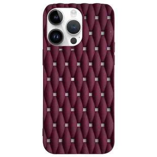 For iPhone 12 Pro Max Weave Cooling Solid Color TPU Phone Case(Wine Red)