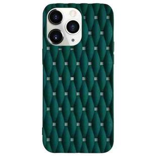 For iPhone 11 Pro Max Weave Cooling Solid Color TPU Phone Case(Green)