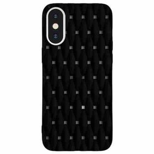 For iPhone X / XS Weave Cooling Solid Color TPU Phone Case(Black)