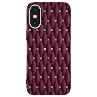 For iPhone X / XS Weave Cooling Solid Color TPU Phone Case(Wine Red)