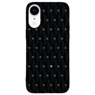 For iPhone XR Weave Cooling Solid Color TPU Phone Case(Black)