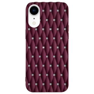 For iPhone XR Weave Cooling Solid Color TPU Phone Case(Wine Red)