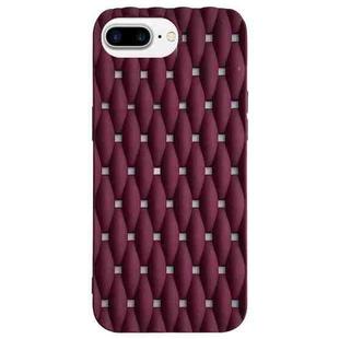 For iPhone 7 Plus / 8 Plus Weave Cooling Solid Color TPU Phone Case(Wine Red)