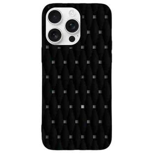 For iPhone 16 Pro Max Weave Cooling Solid Color TPU Phone Case(Black)