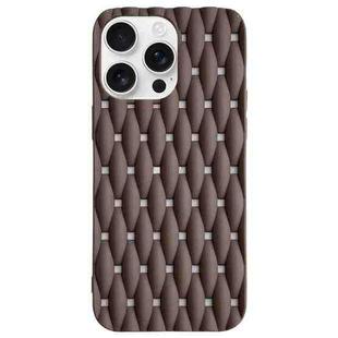 For iPhone 16 Pro Max Weave Cooling Solid Color TPU Phone Case(Brown)