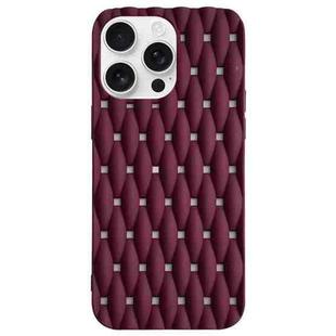 For iPhone 16 Pro Max Weave Cooling Solid Color TPU Phone Case(Wine Red)