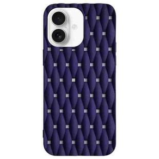 For iPhone 16 Plus Weave Cooling Solid Color TPU Phone Case(Purple Blue)