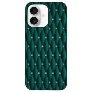 For iPhone 16 Plus Weave Cooling Solid Color TPU Phone Case(Green)