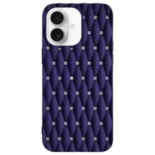 For iPhone 16 Weave Cooling Solid Color TPU Phone Case(Purple Blue)