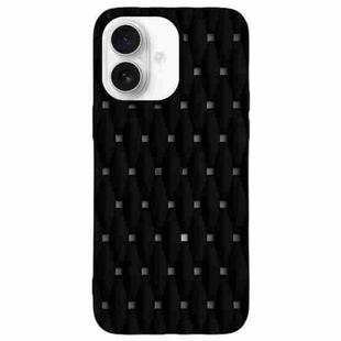 For iPhone 16 Weave Cooling Solid Color TPU Phone Case(Black)