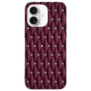 For iPhone 16 Weave Cooling Solid Color TPU Phone Case(Wine Red)