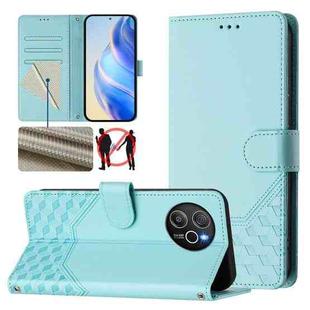 For Blackview Shark 8 / Oscal Tiger 12 Honeycomb Embossing RFID Leather Phone Case(Mint Green)