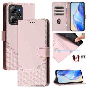 For Blackview Oscal Tiger 13 Honeycomb Embossing RFID Leather Phone Case(Pink)