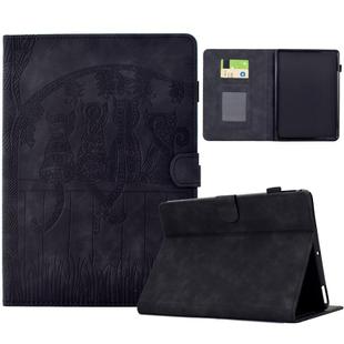 For Amazon Kindle Lite 2022 Cats Embossed Leather Smart Tablet Case(Black)